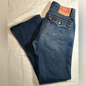 Levi’s Women’s Size 13M 504 Slouch Distressed Medium Wash Flare Jeans